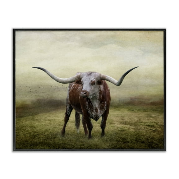 Stupell Industries Pride Of The Longhorn Animals & Insects Photography Black Framed Art Print Wall Art, 14 x 11