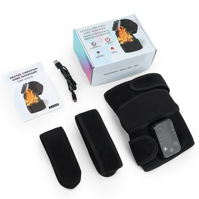 4000mAh Rechargeable Electric Knee Massager with Heat Therapy - CE/FCC/ROHS Certified, Portable Vibration Massage Device for Arthritis Pain Relief, Cold Knees & Circulation Improvement, One Size,
