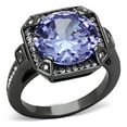 thumbnail image 1 of Women Ruthenium Brass Ring with AAA Grade CZ in Tanzanite - Size 5, 1 of 1