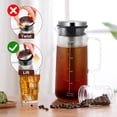 thumbnail image 4 of Cold Brew Coffee Maker 36OZ Glass & Stainless Steel Iced Coffee Pitcher with Handle and Double Layer Fine Mesh Filter, 4 of 8