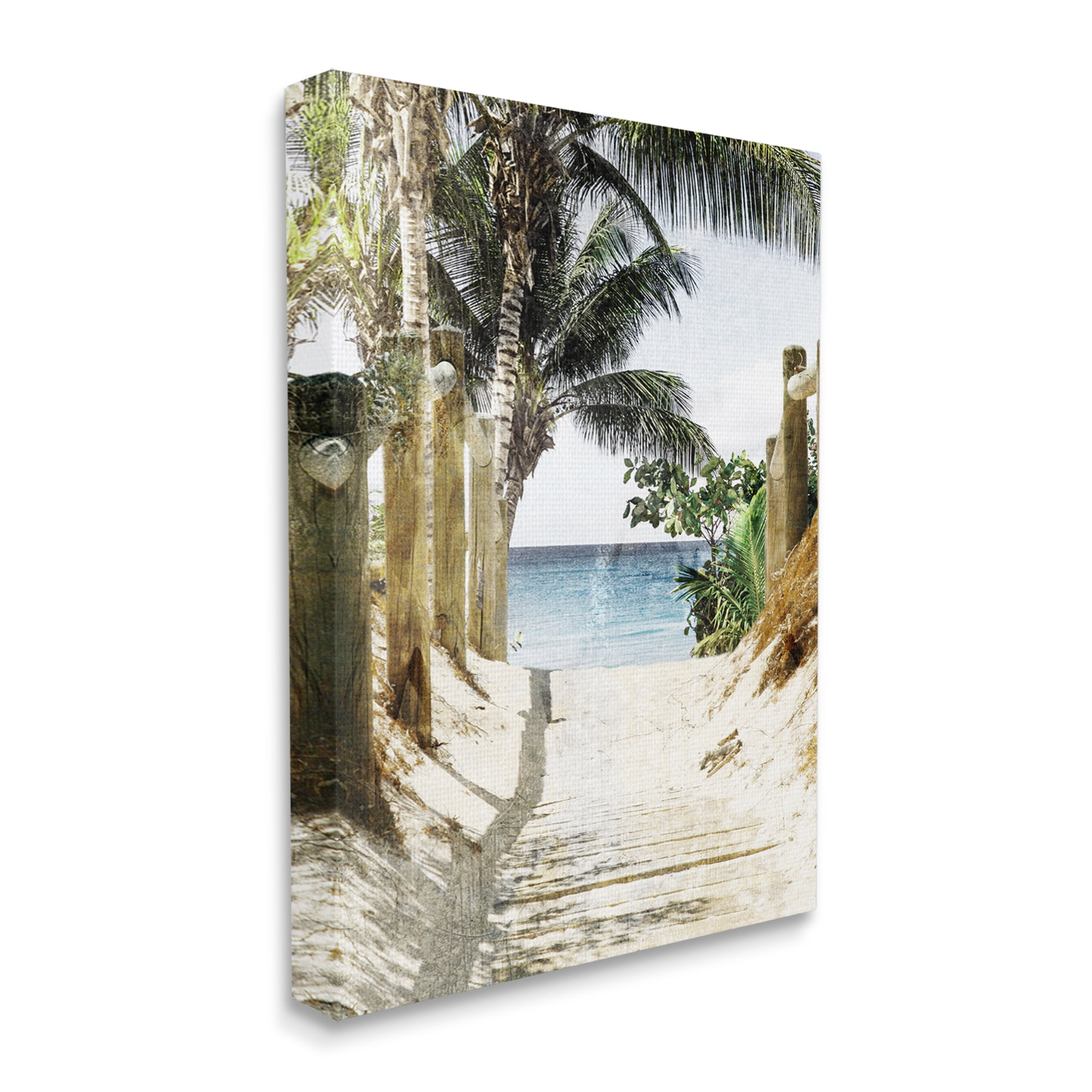 Stupell Industries Tropical Sandy Path Landscape Photography Gallery Wrapped Canvas Art Print Wall Art, 24 x 30