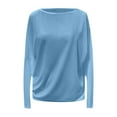 thumbnail image 6 of Women's Long Sleeve Color Block Knitted Crewneck Sweater - Relaxed Fit, Drop Shoulder, Casual Pullover Tops, 6 of 6