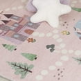 thumbnail image 3 of 4' X 6' Pink White and Blue Juvenile Castle and Rainbow Youthful Area Rug, 3 of 6