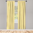 thumbnail image 3 of Ambesonne Striped Curtains, Wavy Horizontal Art, Pair of 28"x63", Yellow and White, 3 of 5
