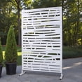 thumbnail image 2 of Tcbosik Metal Privacy Screen for Indoor & Outdoor, 76"H x 48"W Decorative Fence, Privacy Fence Panel for Yard, Lawn, Poolside, Backyard, White, 2 of 8