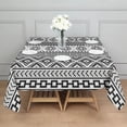 thumbnail image 3 of Black and White Geometric Boho Pattern Square Tablecloth,Waterproof Square Table Cover,Wipeable Spillproof Washable Table Cover for Home Kitchen Party Decor 52"x52"(132x132cm), 3 of 6