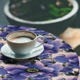 thumbnail image 3 of Ambesonne Floral Fitted Round Tablecloth, Blue Anemone Flowers Plot, 36"- 40" Diameter, Dark Violet Taupe and Sepia, 3 of 5