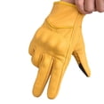 thumbnail image 3 of Guantes de Piel sibewora Amarillo con Pantalla Táctil para Motociclista Enduro para Hombre, 3 of 7