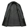 thumbnail image 6 of Dovford Men's Winter Trench Coat Long Sleeve Notch Lapel Single Breasted Quilted Cotton Long Overcoat Jacket Wool Pea Coat, 6 of 6