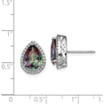thumbnail image 5 of Sterling Silver Rhodium Polished Mystic Topaz & Cz Post Earrings (14 X 11) Made In China qe12637jun, 5 of 6
