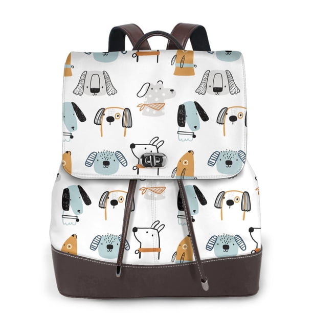 Easygdp Puppy Mochila de Cuero para Mujeres, Bolso de Hombro, Bolsos de Mano de Moda para Trabajo y Viajes