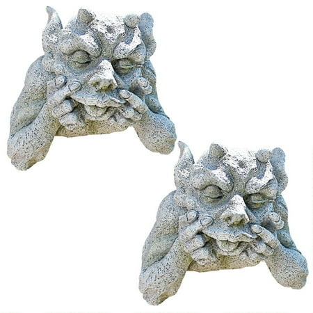 Design Toscano Gnash The Grotesque Gargoyle Plaques: Set Of 2 • Hand-cast using real crushed stone bonded with high quality designer resin• Each piece is individually hand-finished by our artisans• Exclusive to the Design Toscano brand and perfect for your home or garden