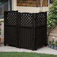 thumbnail image 3 of Homall Outdoor Patio 4 Panel Screen Enclosure,Plastic Privacy Screens, Air Conditioner Fence Panels, Trash Can Fence for Garden,Black, 3 of 7