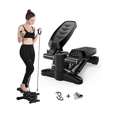 Swity Home Stair Stepper With Handrail & Resistance Bands - 2-in-1 Fitness Machine With Display, 300 Lbs Capacity