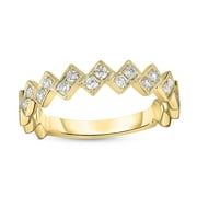 1/4 CT. T.W. Diamond Two-Stone Zig-Zag Vintage-Style Stackable Band in 10K Gold