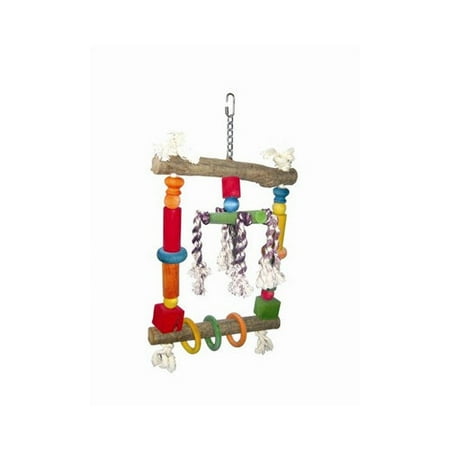 A&E Cage Co. Natural Wood Swing with Rope