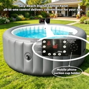 POOLTOHOT Inflatable Hot Tub 71 x 28, Portable Hot Tubs Built-in Heat Pump and 6-Color Lights for 2-4 Person, Blow Up Outdoor Hot Tubs with 143 Soothing Air Jets and Filter System for SPA