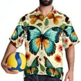thumbnail image 4 of Flower Butterfly Men's Casual Poplin Button Down Short Sleeve Shirts for Summer Beach - Unisex, 4 of 6