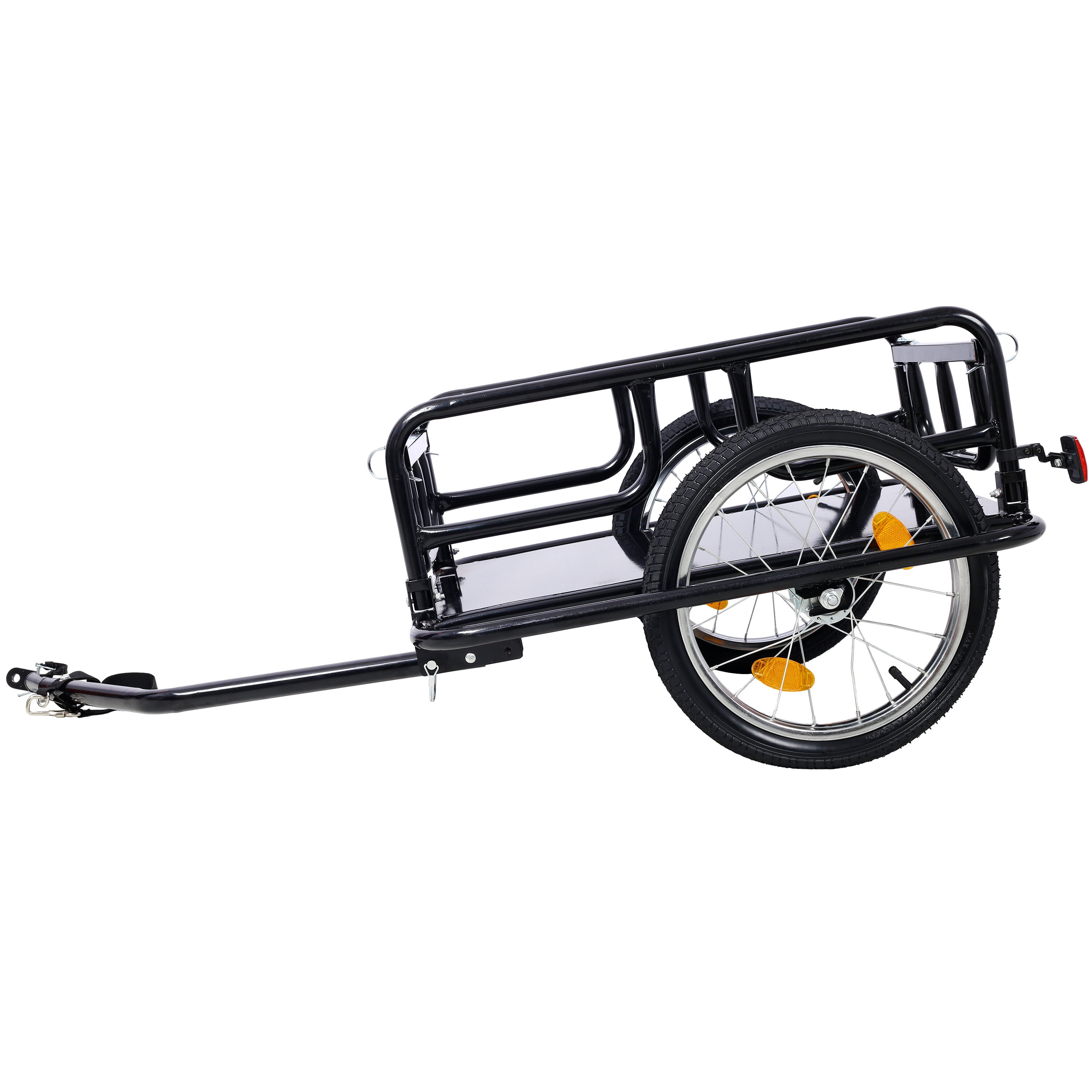 Tool Cart, Foldable Bike Cargo Trailer with Universal Bike Hitch, Bicycle Wagon Trailer with 16" Wheels & Reflectors, Large Loading Bike Trailer Storage Cart, Black Tool Storage Cart