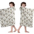 thumbnail image 4 of Beige Buffalo Skull Arrow Pattern Hooded Bath Towel，50"x30" for Ages 3 To 12 Kids, Quick Dry Lightweight Soft Microfiber Hood Beach Towel Cover Up for Kids, 4 of 7