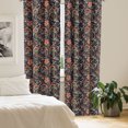 thumbnail image 2 of Jacobean Window Curtains, Repetitive Pattern with Grunge Style Flower Swirls Damask, Lightweight Decorative Panels Set of 2 with Rod Pocket, 56" x 95", Indigo Multicolor, by Ambesonne, 2 of 5