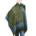 thumbnail image 2 of Falari Women's Pashmina Shawl Wrap Border Pattern Double Layered Scarf Blue, 2 of 4