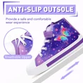 thumbnail image 5 of MODEBYME Kids Toddler Light Up Sneakers Girls High Top Flashing Walking Canvas Shoes, Purple, Size 2, 5 of 7