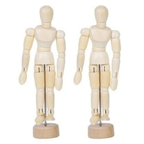 Yuangui 2Pcs Wooden Joints Person Decor Models Wood Crafts Creative Desktop Ornaments