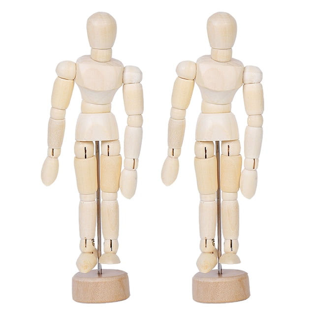 MasteelfCA 2Pcs Wooden Joints Person Decor Models Wood Crafts Creative Desktop Ornaments