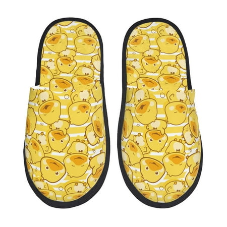 

Silkie Cool Duck With Yellow Strip Slippers for women and Men House Shoes for Unisex Indoor House Shoes-Large