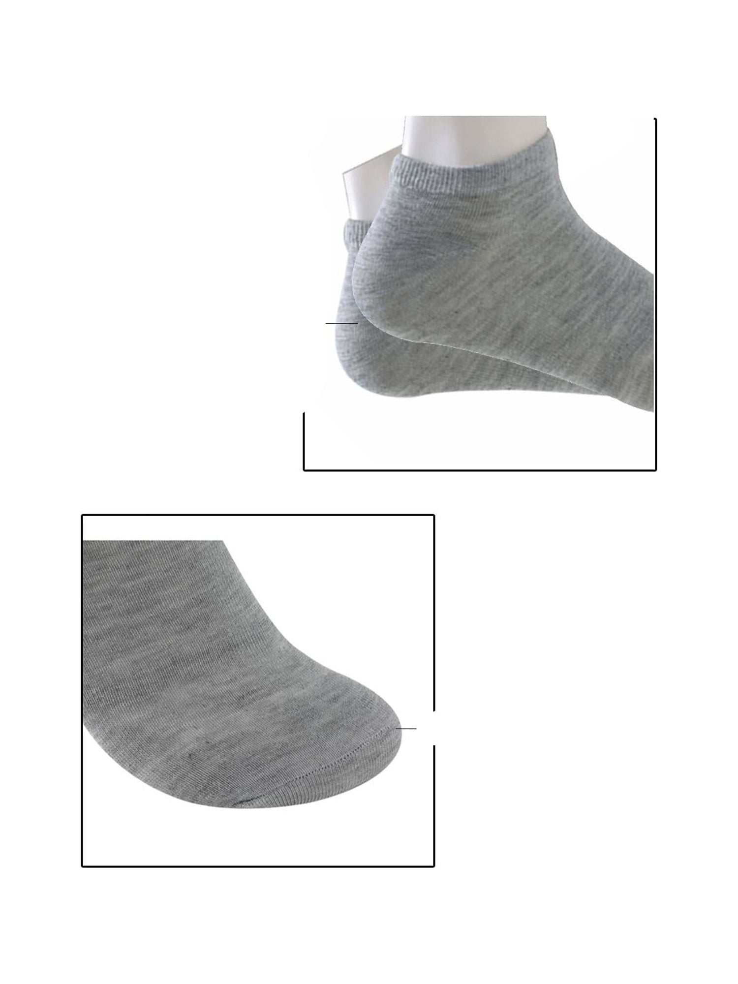 INSPIRE CHIC Women's 10 Pairs Stretch Breathable Cuffs Low Cut Ankle Socks Small Gray