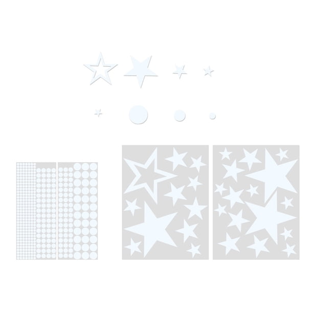 Bewildely 435 piezas de pegatinas luminosas, papel tapiz fluorescente, papel adhesivo para jardín de infantes, tema de techo, arreglo de fiesta Decoración del hogar 77GAzul435pcs