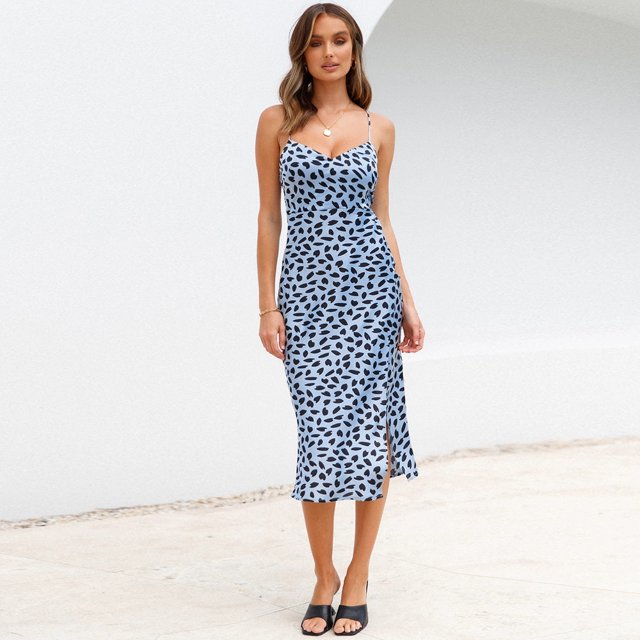 Nouveau Léopard Print Femme Robe Slim Sexy Sling Robe
