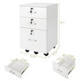 thumbnail image 6 of Gzxs Rolling Filing Cabinet with Lockable Wheels, White Wood Filing Cabinet with 3 Drawers and Keys for Home Office, 6 of 9