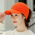 thumbnail image 2 of Baqcunre Visors for Women, Womens Winter Beanie Hat Warm Knitted Wool Hats with Visor Stretchy Keep Warm Solid Color Autumn Winter Women Sports Cap for Outdoor, Hats for Women 1PC Hat Orange One Size, 2 of 5