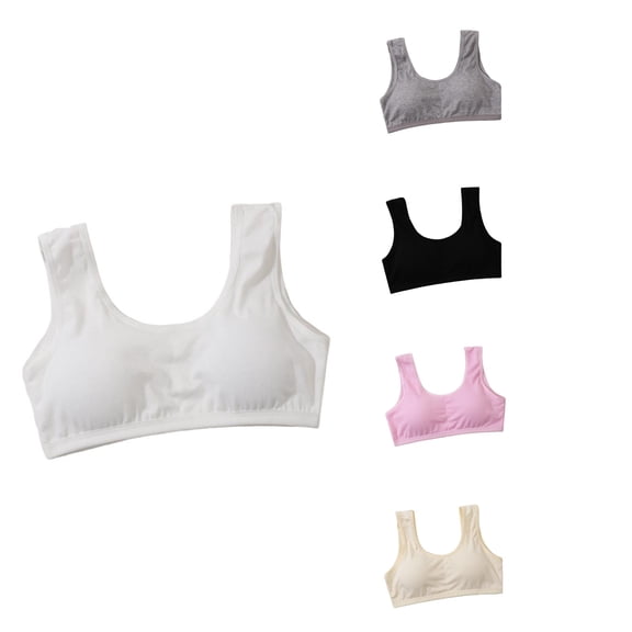 Loopsun 9 to 16 Years Girls Floral Print Wireless Soft Training Bra Black, 13-14 Years