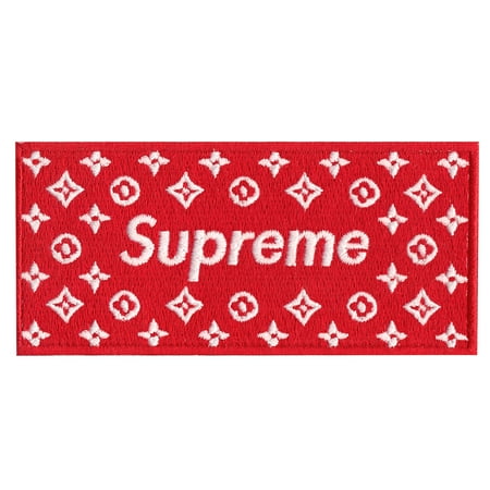 Honda Logo Patch - Red Supreme LV Box Logo Iron On Applique Patch