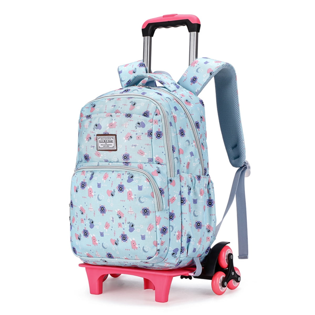 6 Wheels Girl Trolley Backpack School Bags Student Kids Bookbag Travel Bag Walmart Canada