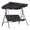 Black, variant on GIMMYFIVE 3-Seat Outdoor Patio Swing Chair with Adjustable Canopy & Cushions, UV & Weather Resistant, 600lb Capacity for Garden Porch Balcony, Red