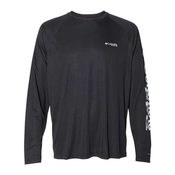 Columbia Terminal Tackle - Camiseta de manga larga para hombre, logotipo negro/gris frío, extragrande Columbia 138826