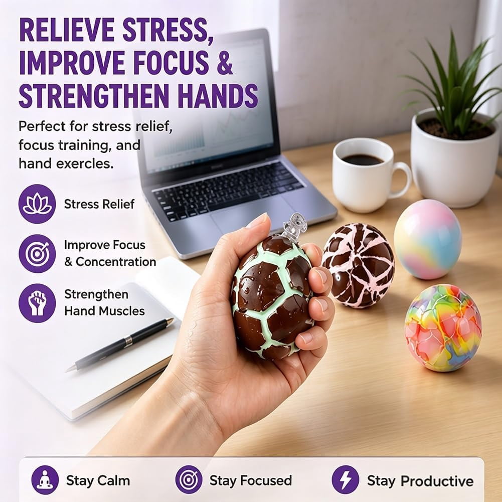 Crunchy Squishy Wax Cracking Squishy Super Relaxing Crispy Handmade Ball, Crunchy Toys, Squeeze and Enjoy, Slow Rising Squeeze Stress Ball for Anxiety, Relief and Focus(Style-2)