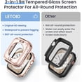 thumbnail image 4 of [2 in 1] Case for Apple Watch Series 8 & 7 45mm Screen Protector - Hard PC Bumper Frame Built-in Tempered Glass Film Face Cover, 360 Front & Back Protection for iWatch Accessories, Rose Gold, 4 of 5
