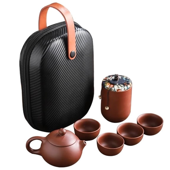 Purple Sand Tea Cups Ceramic Portable Teapot Set Kung Fu Tea Set Outdoor Travel Gaiwan Tea Cups Of Tea Ceremony Teacup