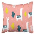 thumbnail image 1 of BSDHOME Pattern Lama Cactus Hand Drawn Elements Childish Great Pillowcase 20x20 inch, 1 of 1