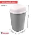 thumbnail image 2 of Bote de Basura Chico 2 Pack con Tapa Balancín  - Basurero de Plástico Resistente, Papelera para Baño, Cocina y Oficina (Blanco), 2 of 4