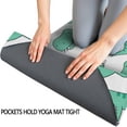 thumbnail image 3 of LightGreen Cartoon Dinosaurs Pattern Hot Yoga Mat Towel Non Slip for Hot Yoga - Quick-Drying Yoga Mat Cover with 4 Corner Pockets with Travel Bag - Hot Yoga Towel Non Slip 70"x26", 3 of 6