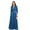 Blue L, variant on 2 Pcs/Set Women Top Pants Suit Low-cut V Neck Turn-down Collar Pleated Short Shirt High Waist Wide Leg Deep Crotch Trousers Dating Commuting Outfit