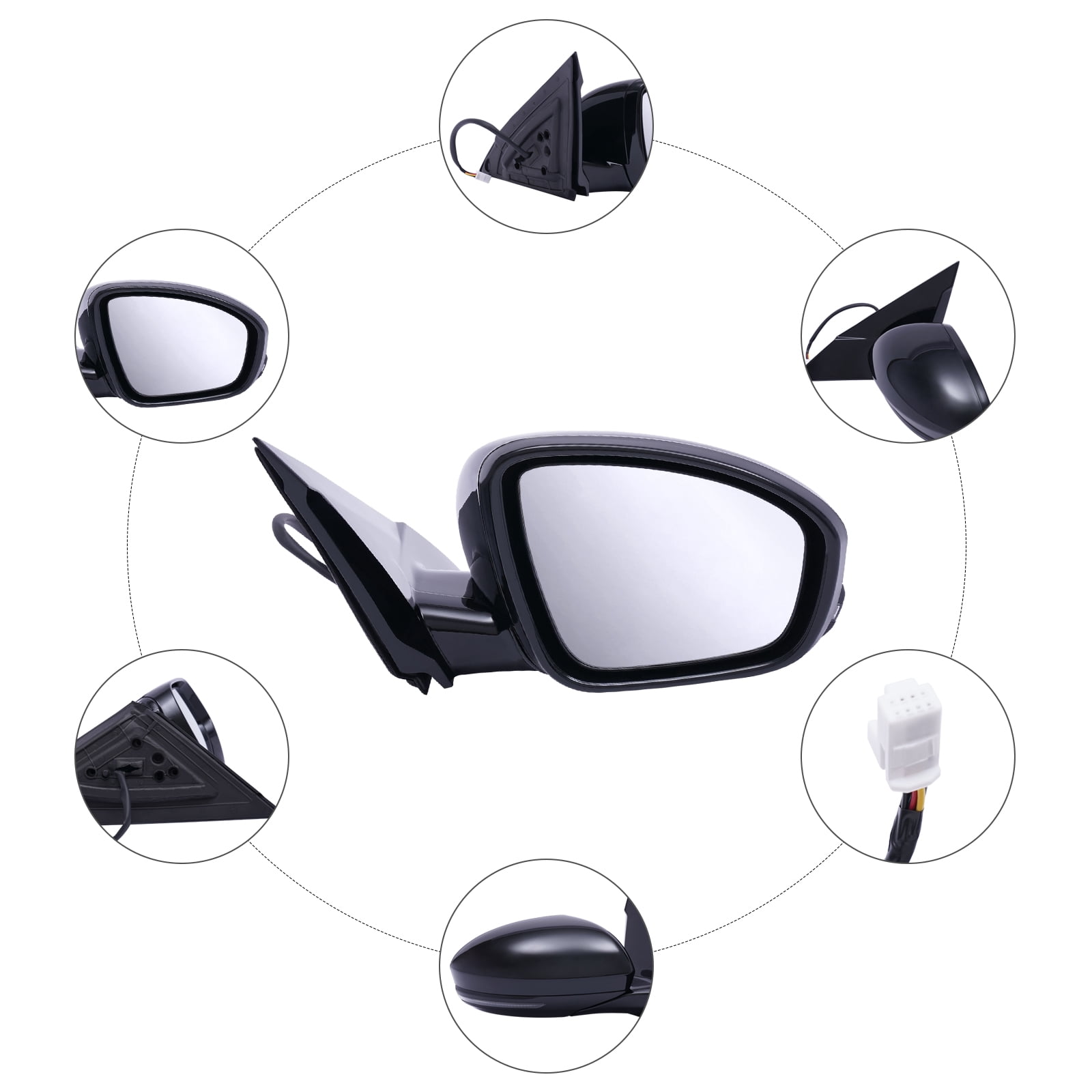 Black New Mirrors Driver Right Side Hand For 2019-2021 Nissan Altima Right Passenger Side Rearview Mirror Assembly