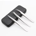 thumbnail image 1 of Ensemble Professionnel de Pinces à Cils Outil d'Application de Cils Kit de Pinces Antistatiques en Acier Inoxydable pour Extension de Cils (3 Pcs, Argent), 1 of 5