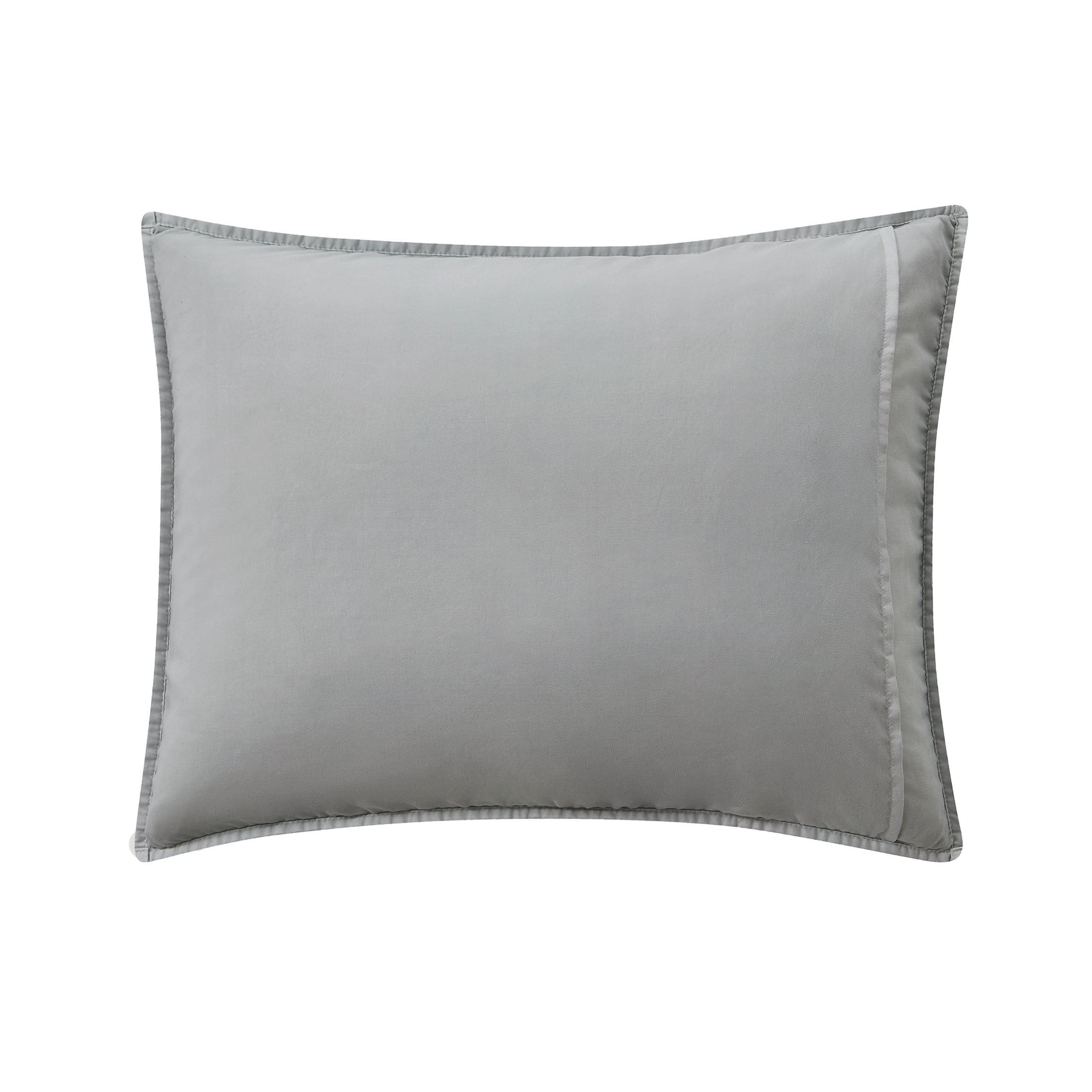 Mainstays Garment Washed Stripe Pillow Sham, Standard 20 in x 26 in, Silver Grey, 1 Pack